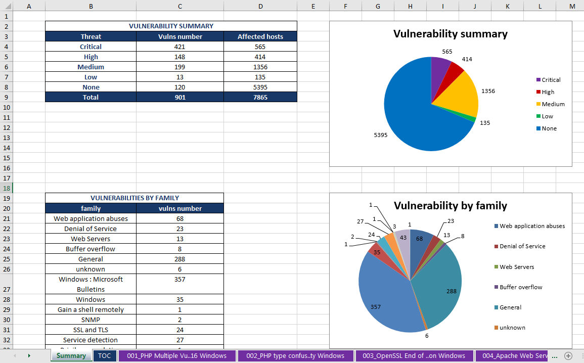 Report example screenshot - Summary