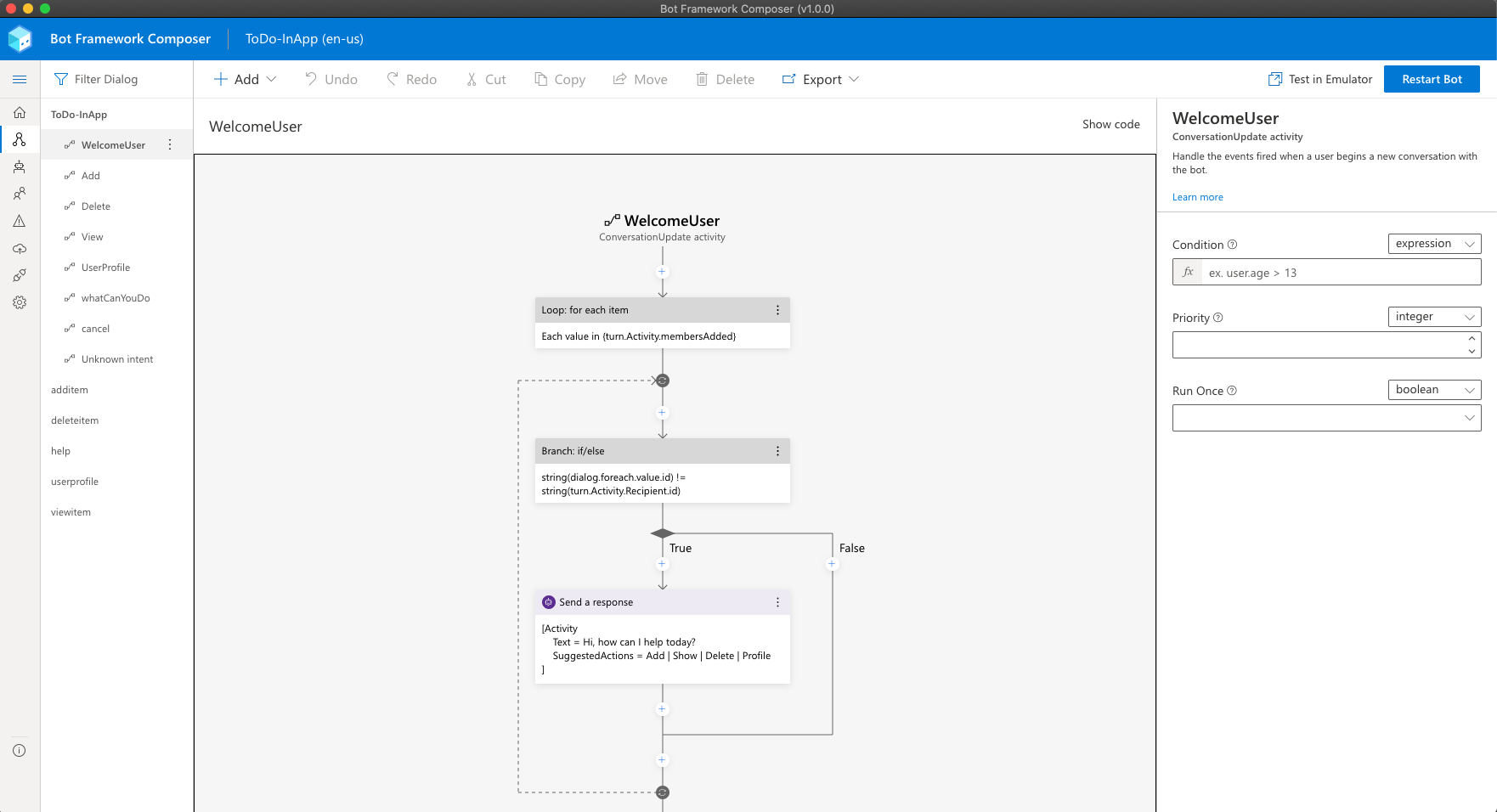 Bot Framework Composer Home Page