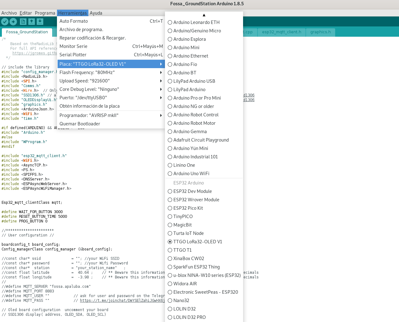 Select board on Arduino IDE