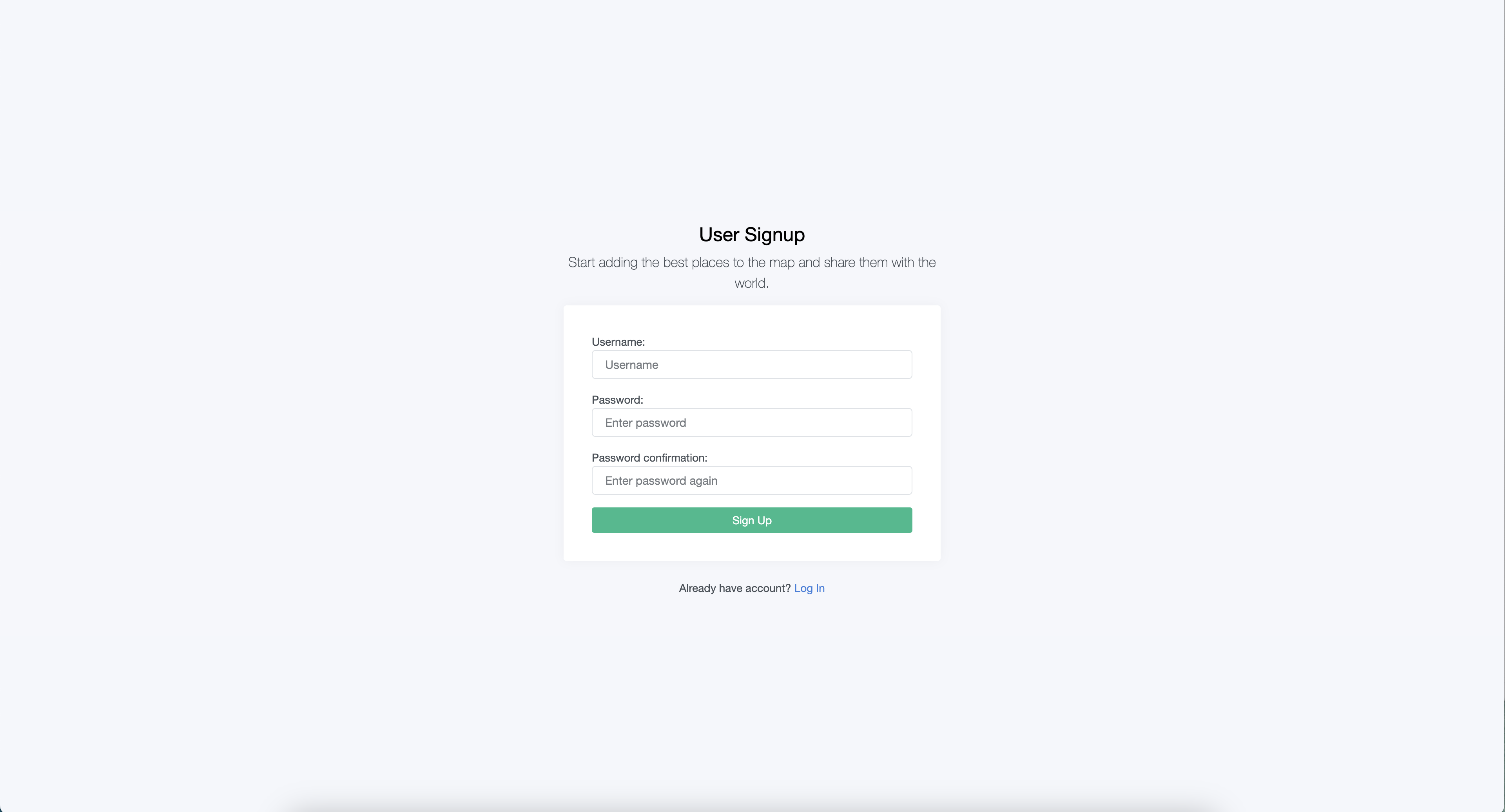 Signup Screen