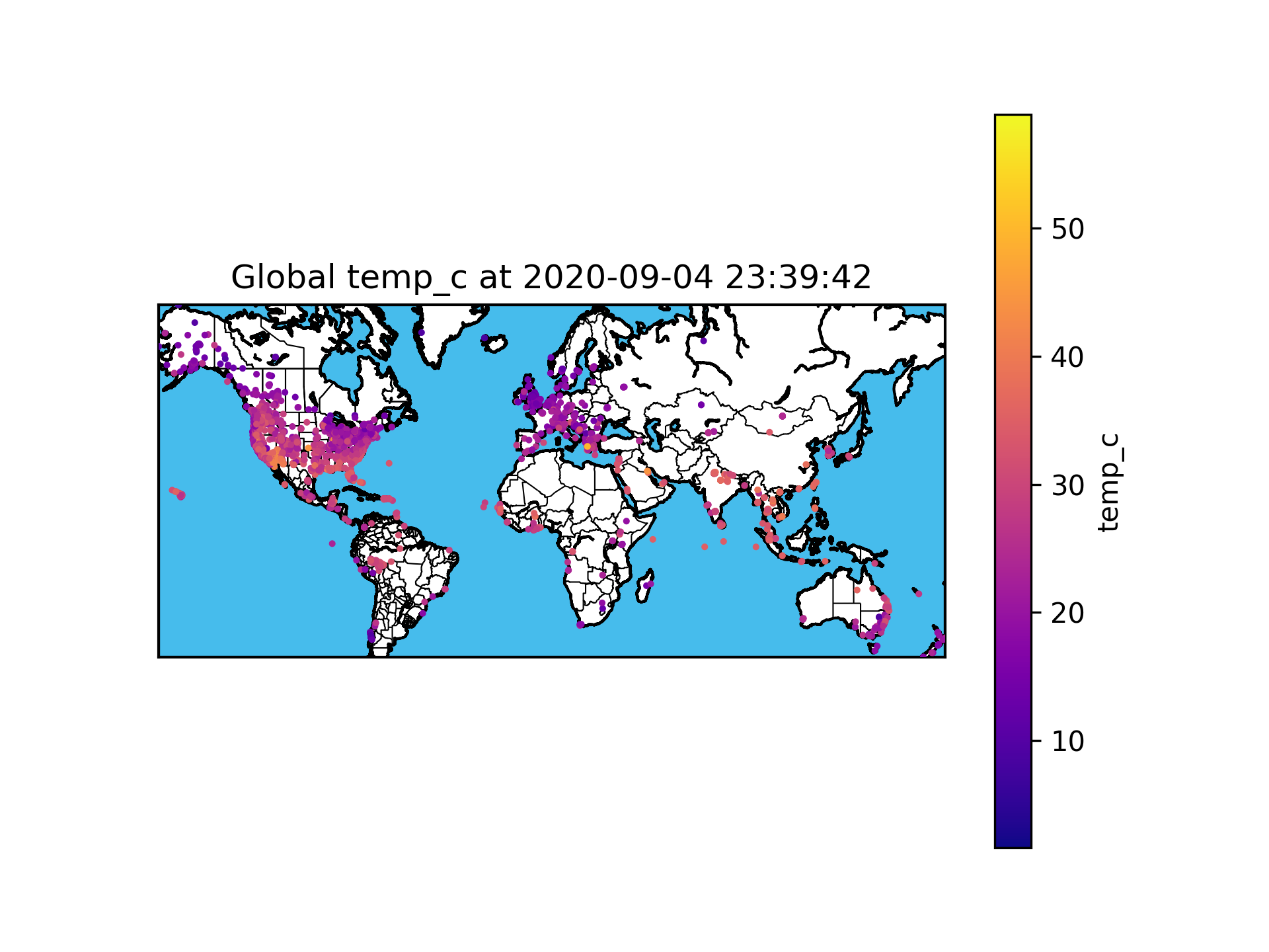 Global Sensor Map with Celsius Scale