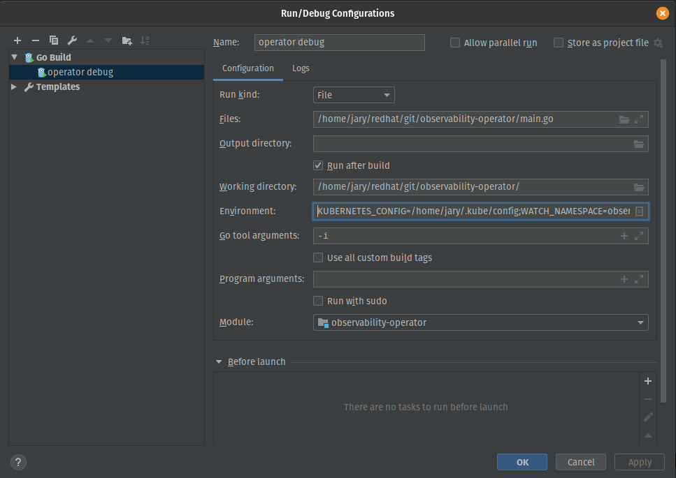 IntelliJ Debug Config