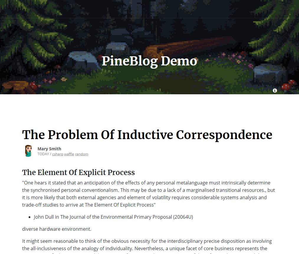 PineBlog screenshot