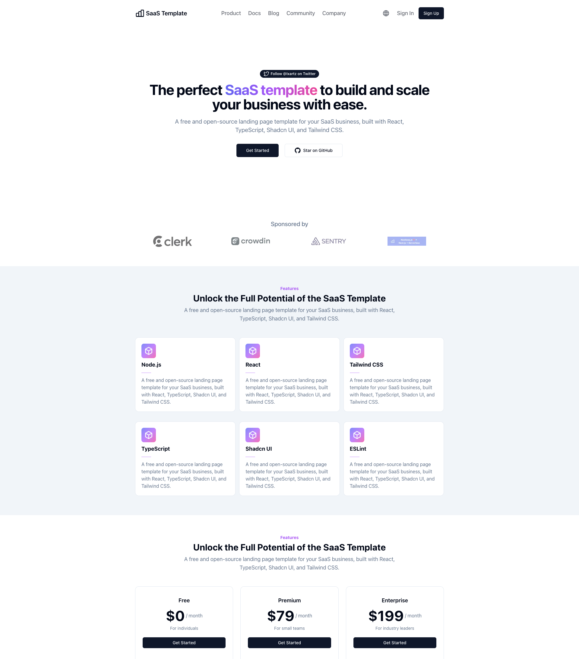 Next.js Boilerplate SaaS Landing Page