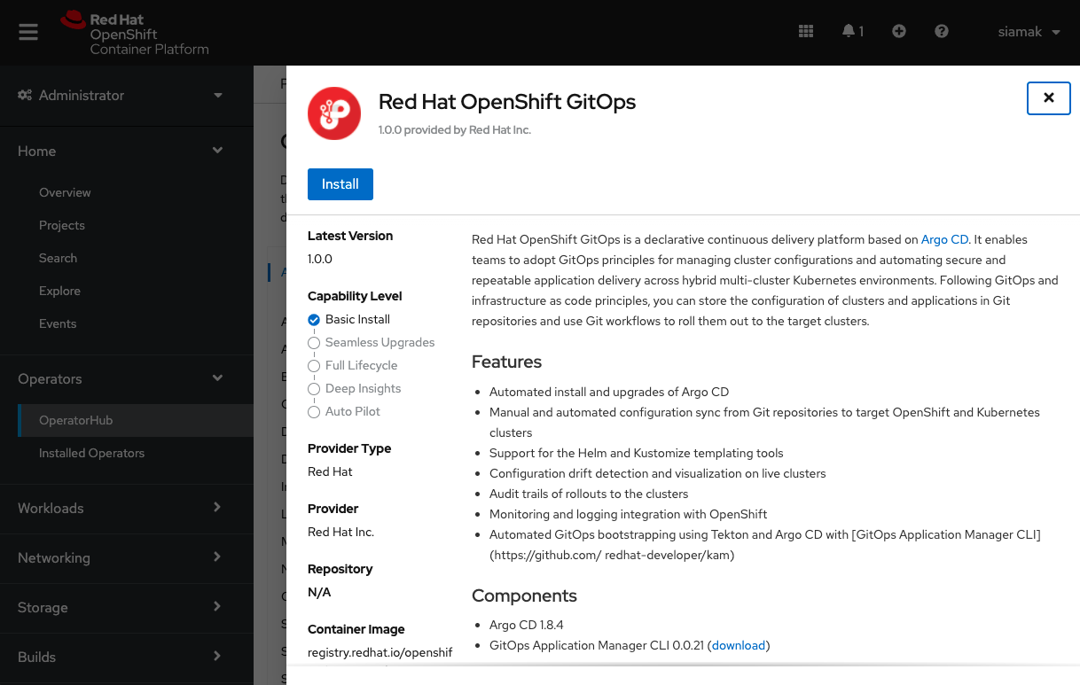 OpenShift GitOps operator