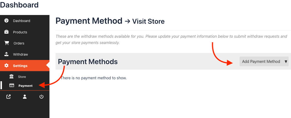 Vendor payment method