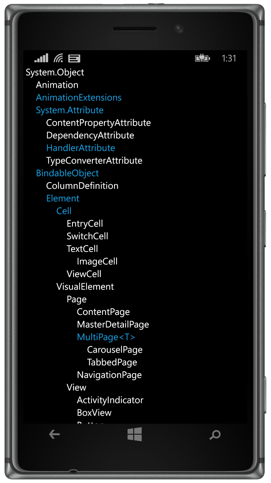 ClassHierarchy application screenshot