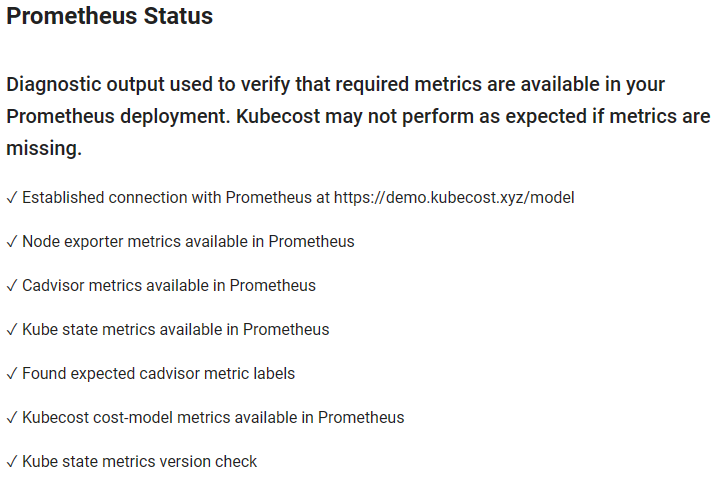 Prometheus status diagnostic