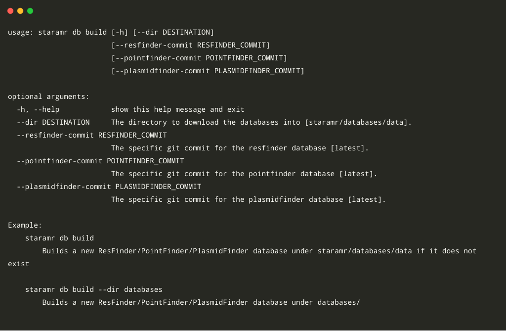 Database Build Command