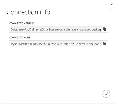 MySql connection information