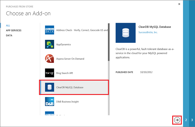 Select ClearDB MySQL Database