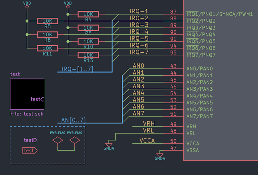 Dark theme designed for schematic editor