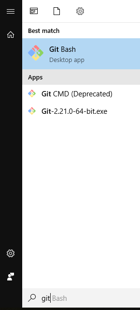 Git for Windows, Start Git Bash