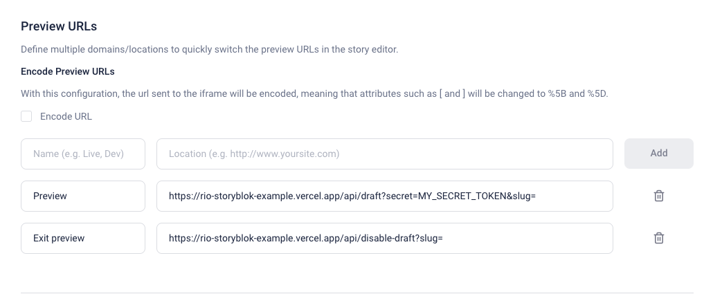 Storyblok Preview URLs