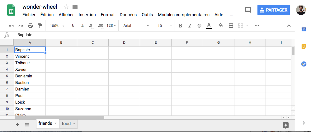 Google spreadsheets