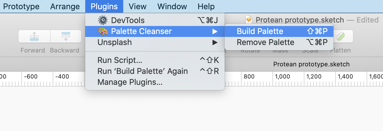 Palette Cleanser in the Plugins menu