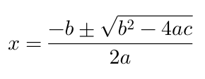 Quadratic Formula