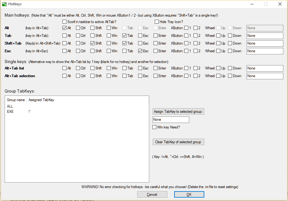 Configuration Dialog