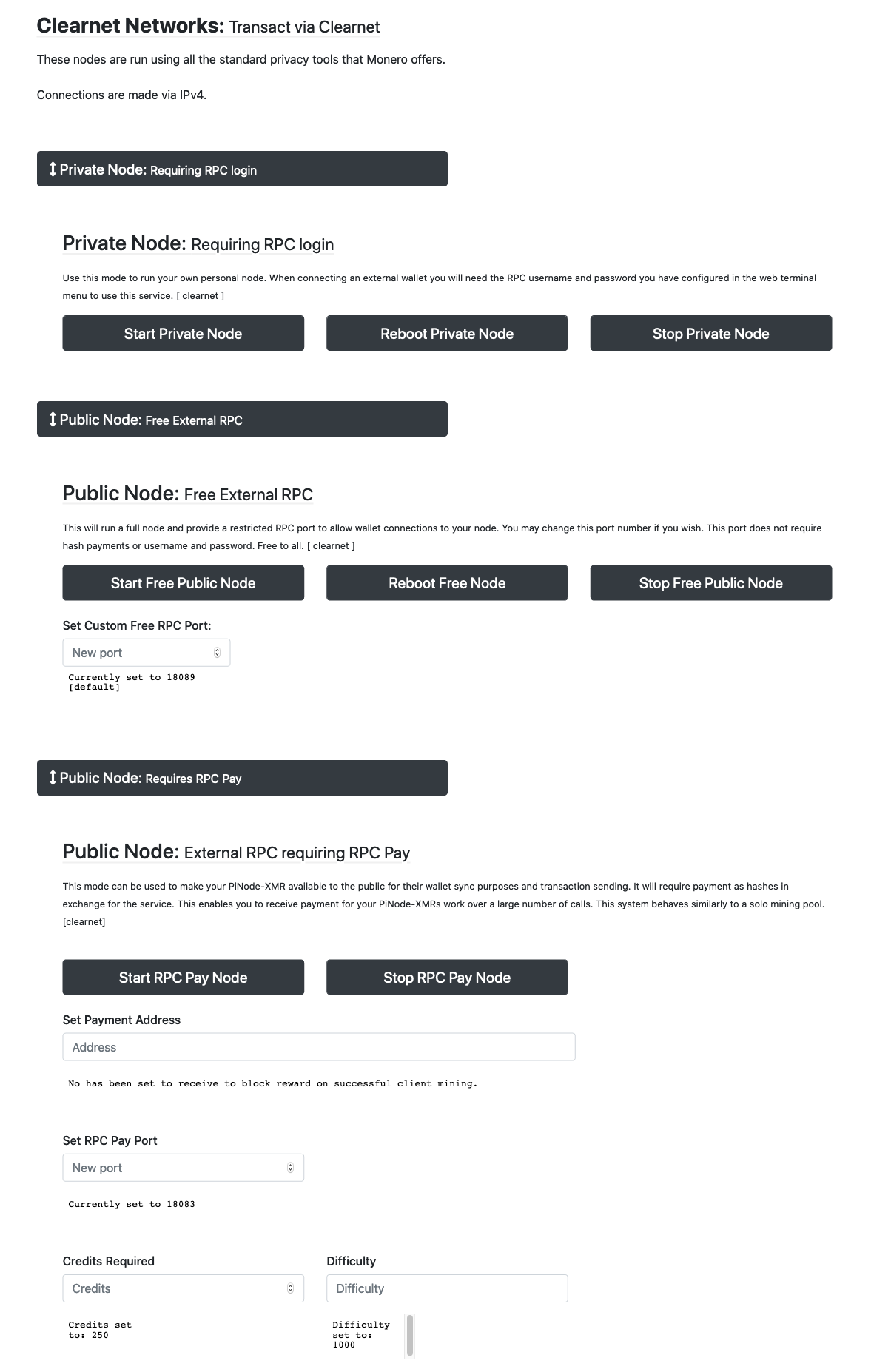 Clearnet Nodes