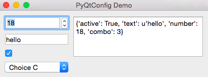 Demo of config setting with widgets #2