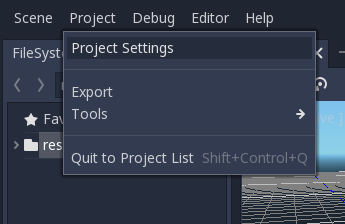 Project->Project Settings