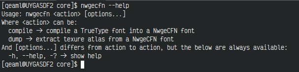 Screenshot of the nwgecfn command