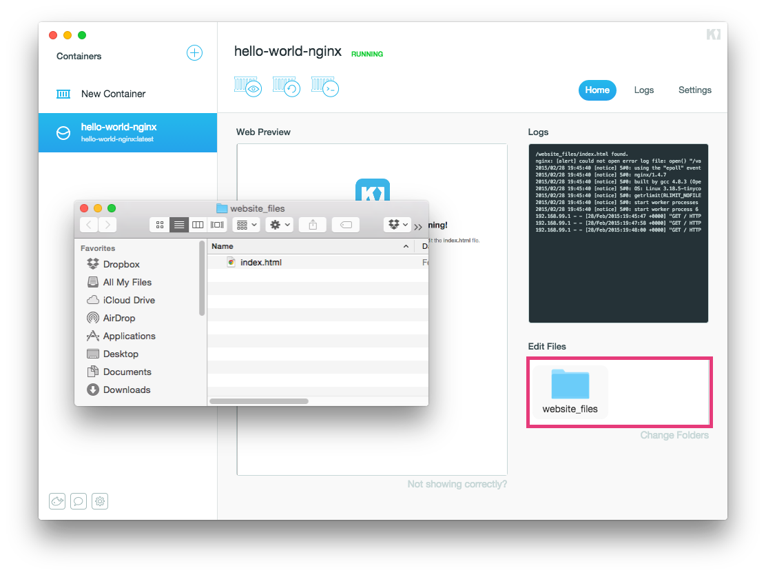 Accessing the volumes directory