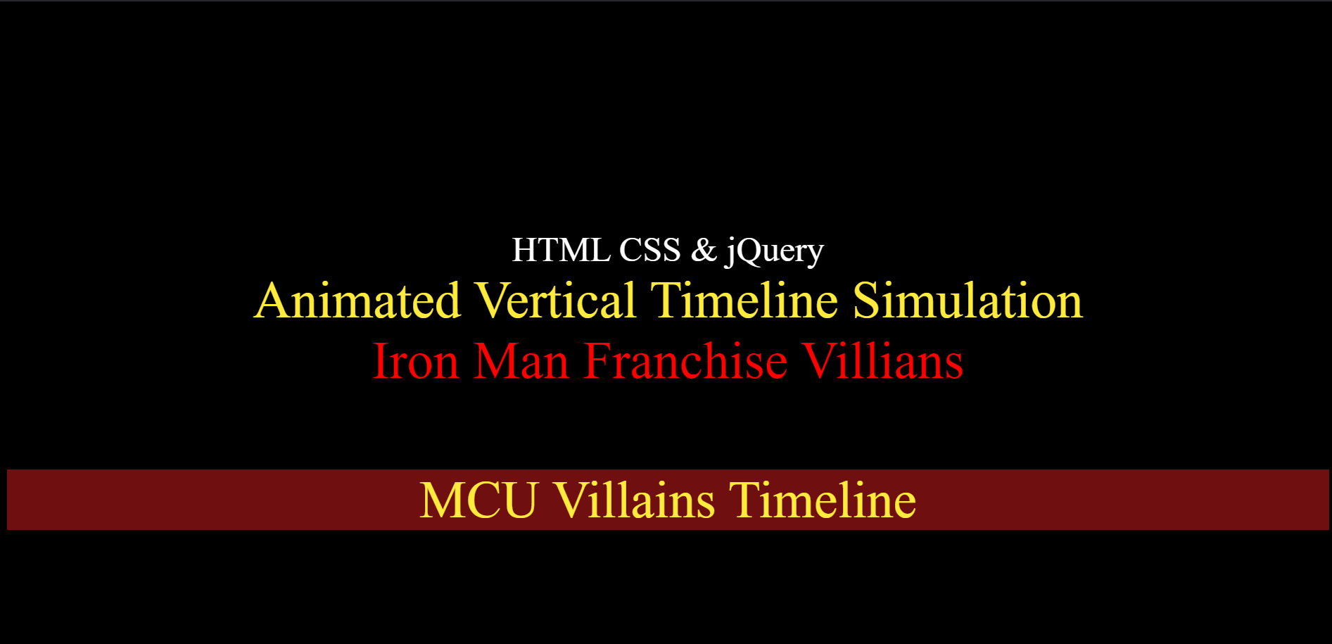 MCU Villain Timeline