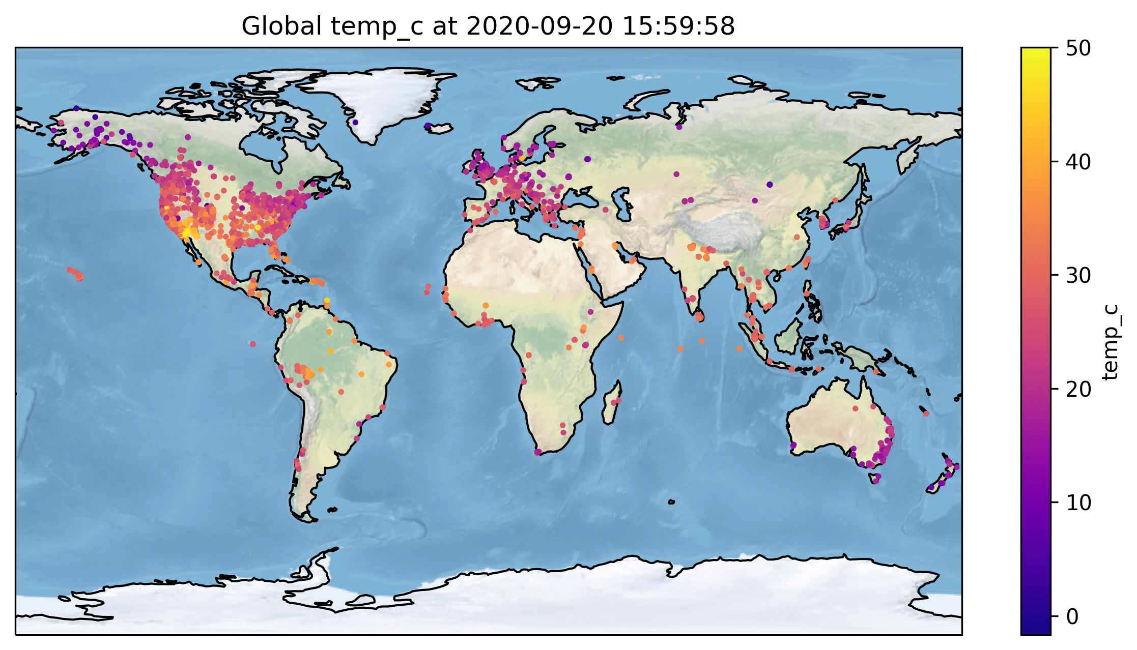 Global Sensor Map with Celsius Scale