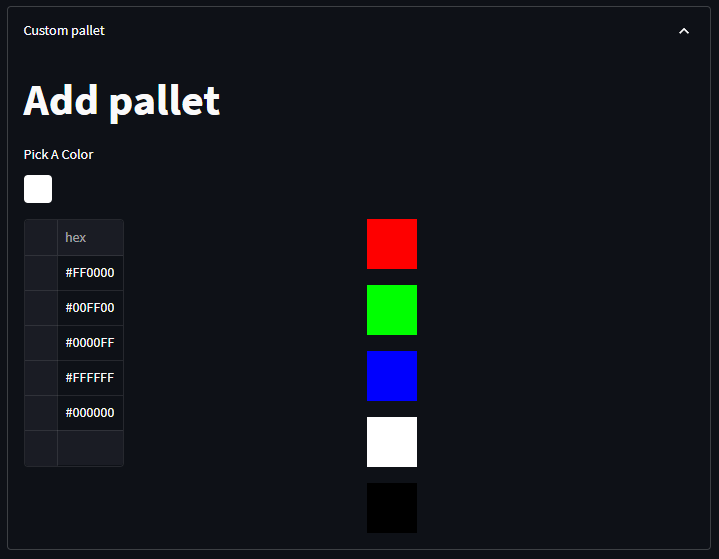 Custom pallet