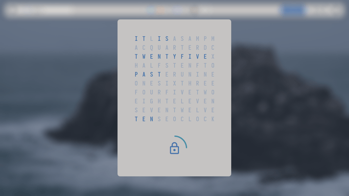 word clock lockscreen preview