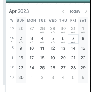 Calendar screenshot