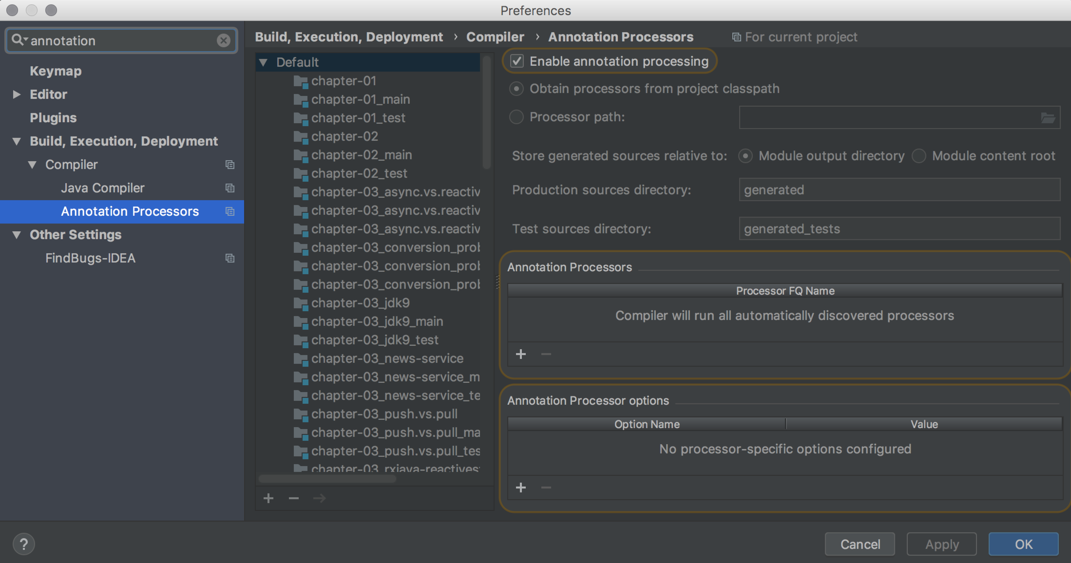 IDEA annotation processing