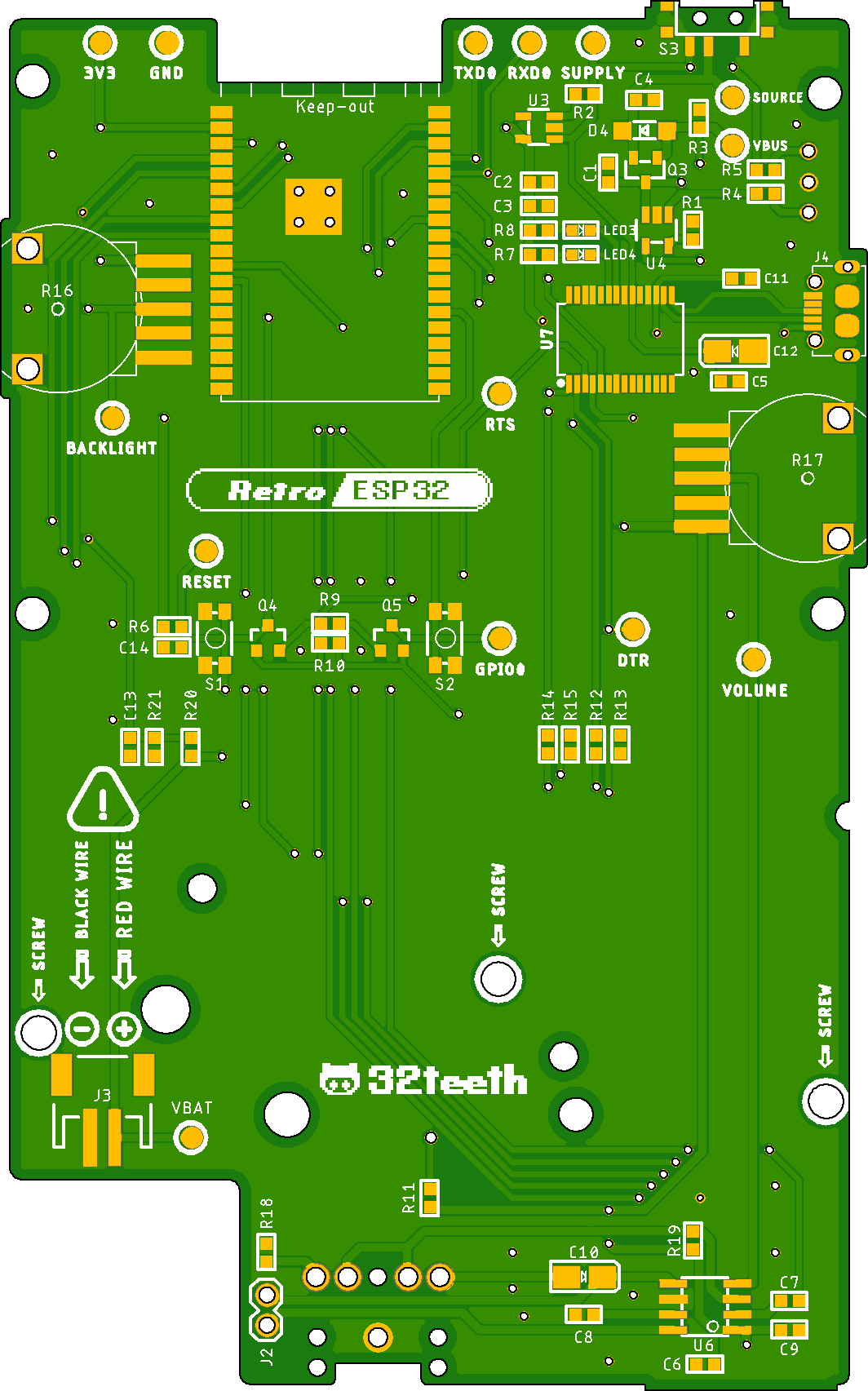 Retro ESP32 Bottom