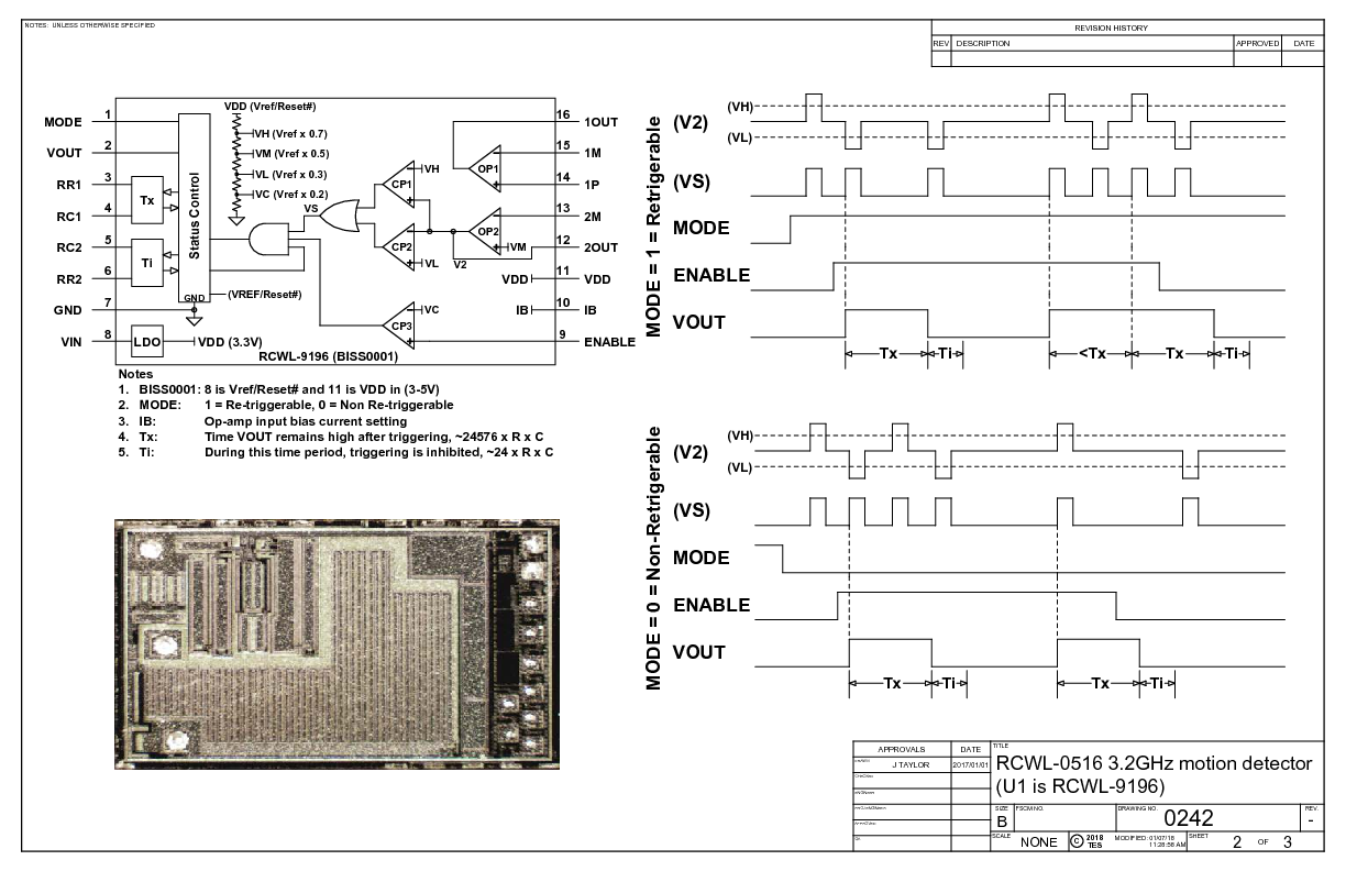 RCWL-0516 schematic provided by John Taylor, page 2