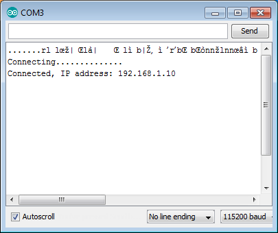 Connection log on Arduino IDE's Serial Monitor