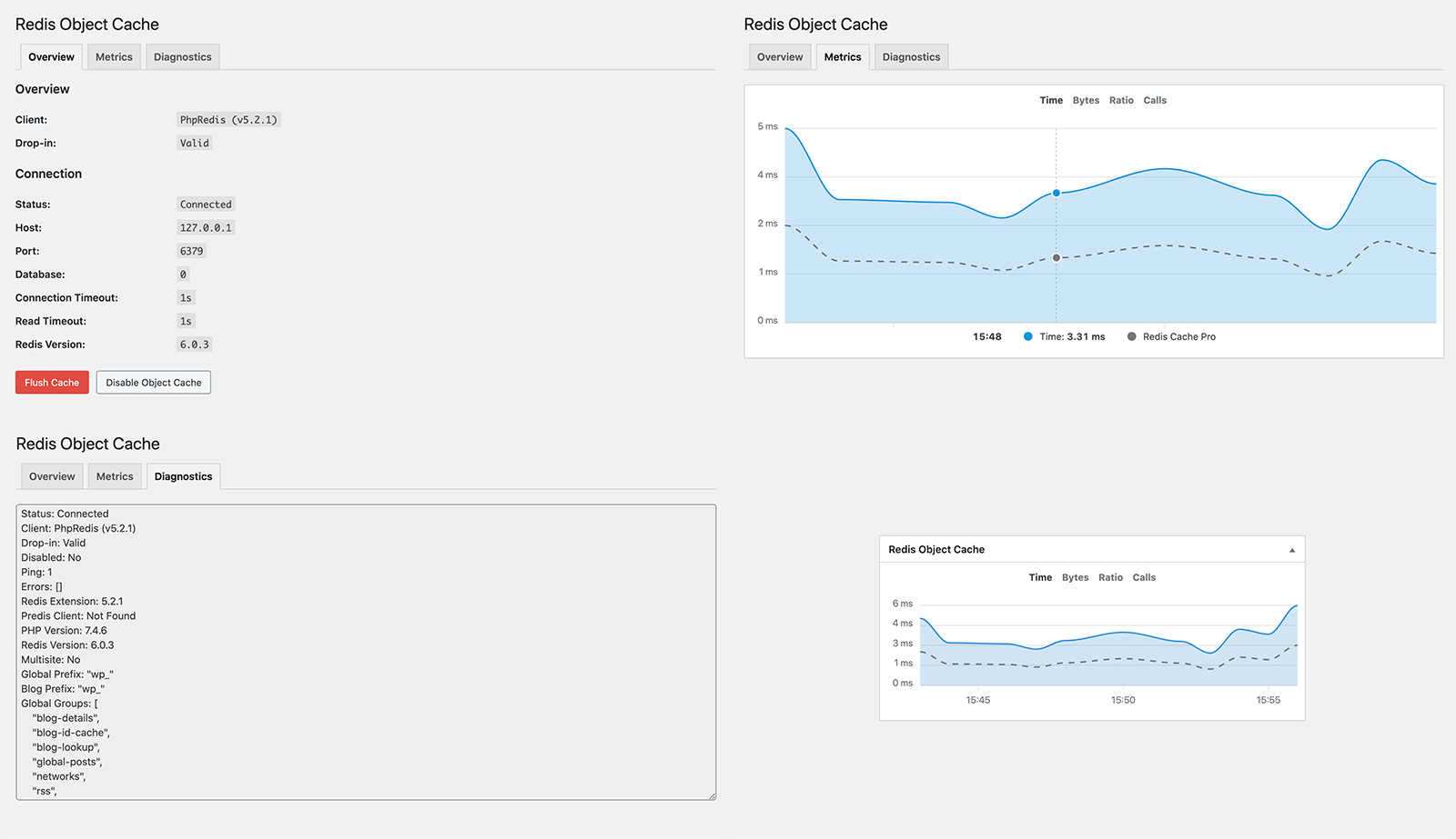 Redis Object Cache screenshots