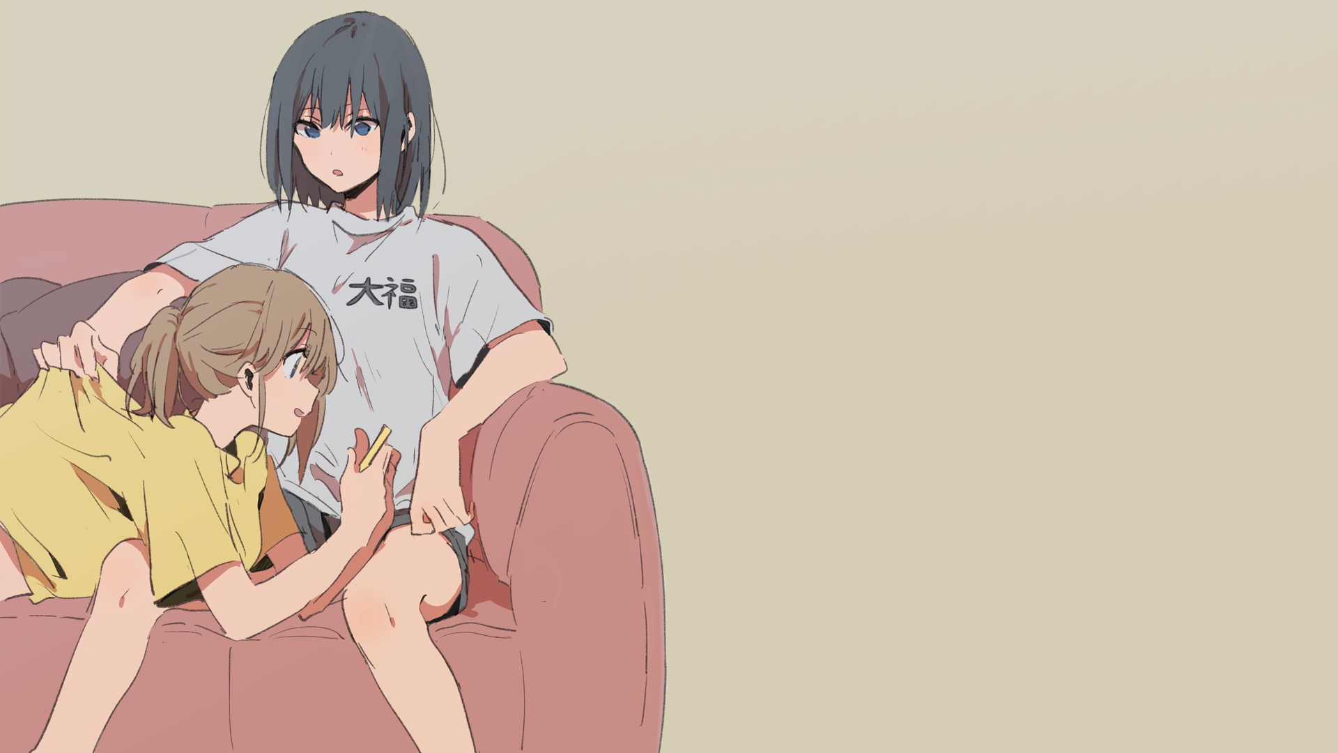 a_cartoon_of_two_girls_sitting_on_a_chair