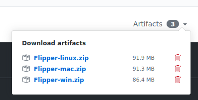 GitHub Actions artifact downloads