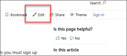 Edit button on docs.microsoft.com