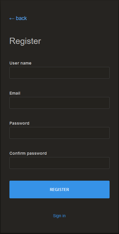 Register Screenshot