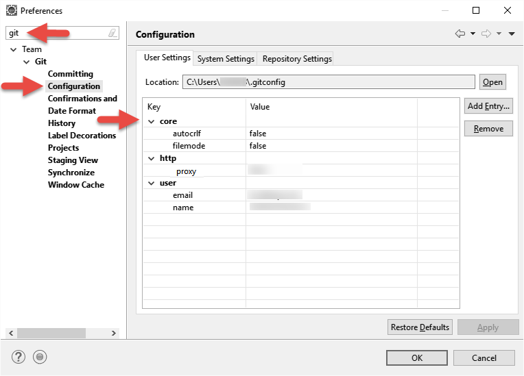 EGit Configuration