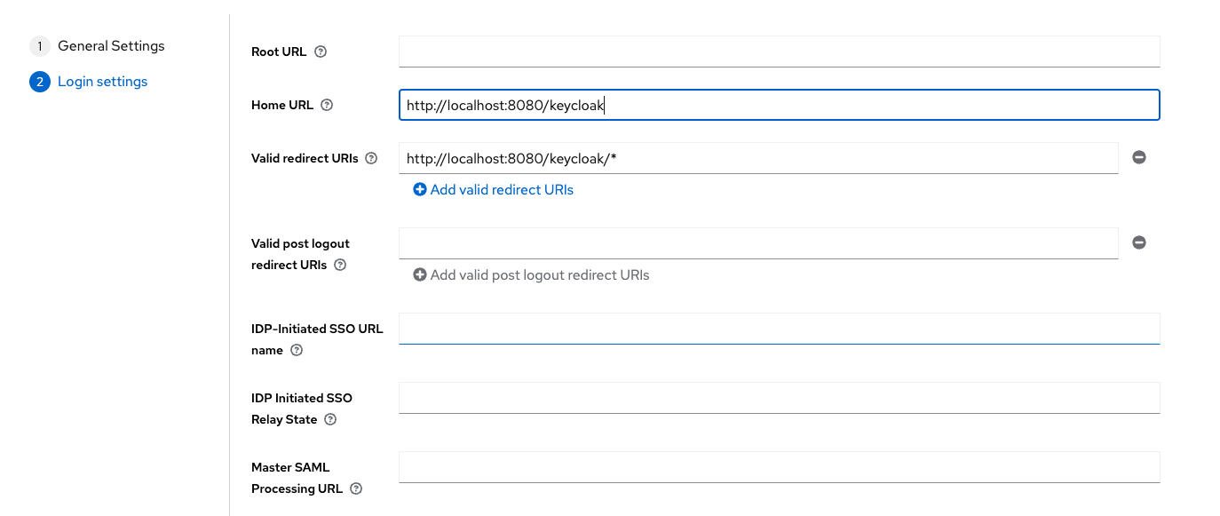 Configure keycloak