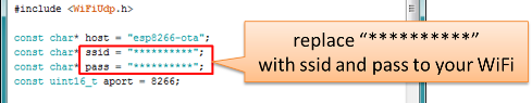 SSID and password entry