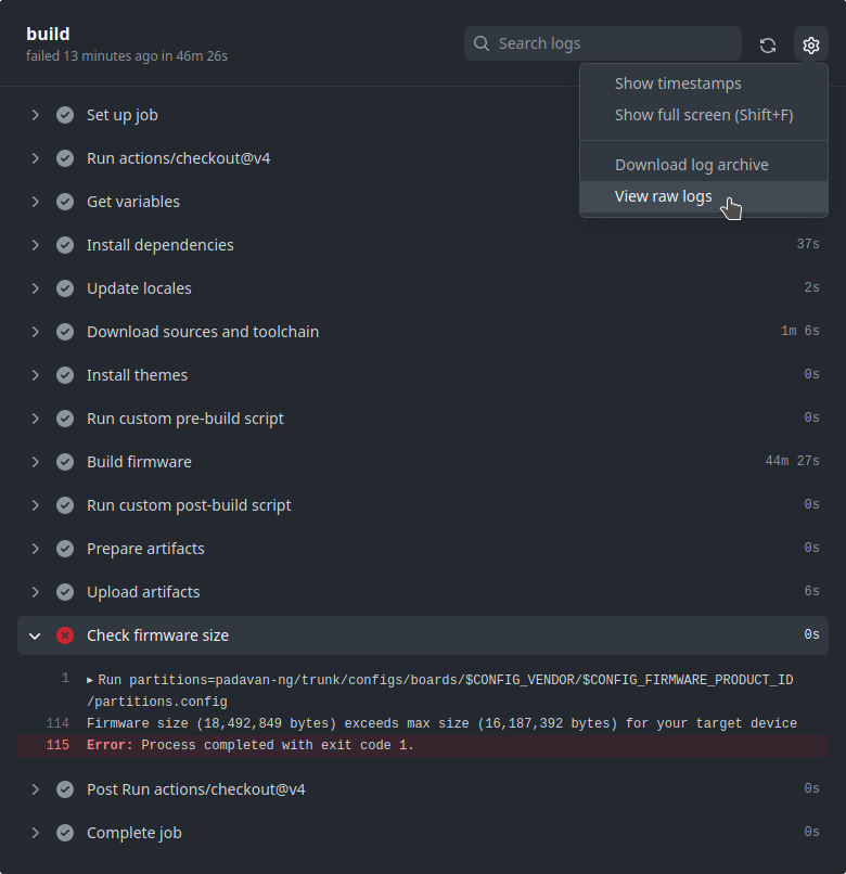 workflow details get logs