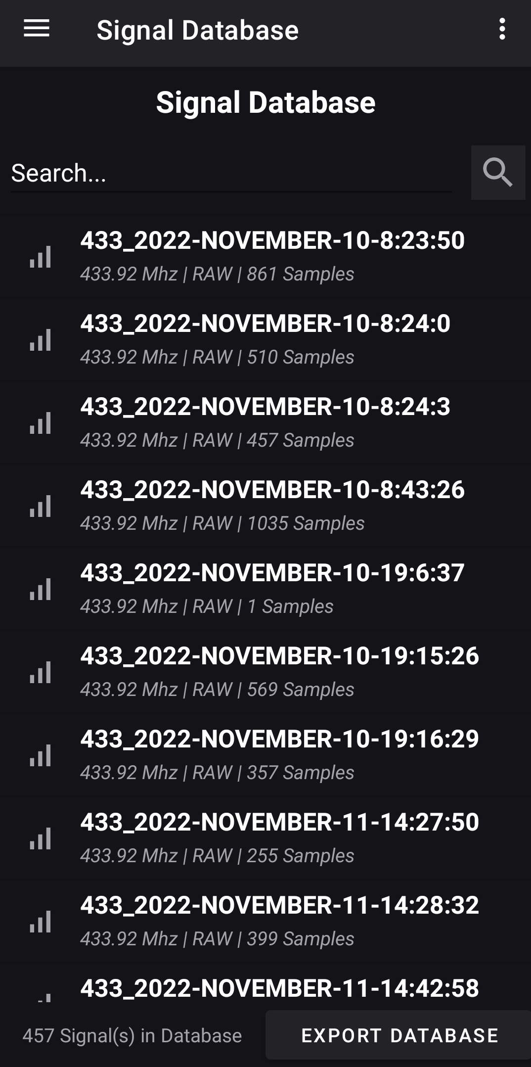 Signal Database