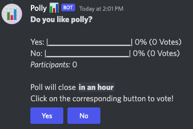 Discord message with poll