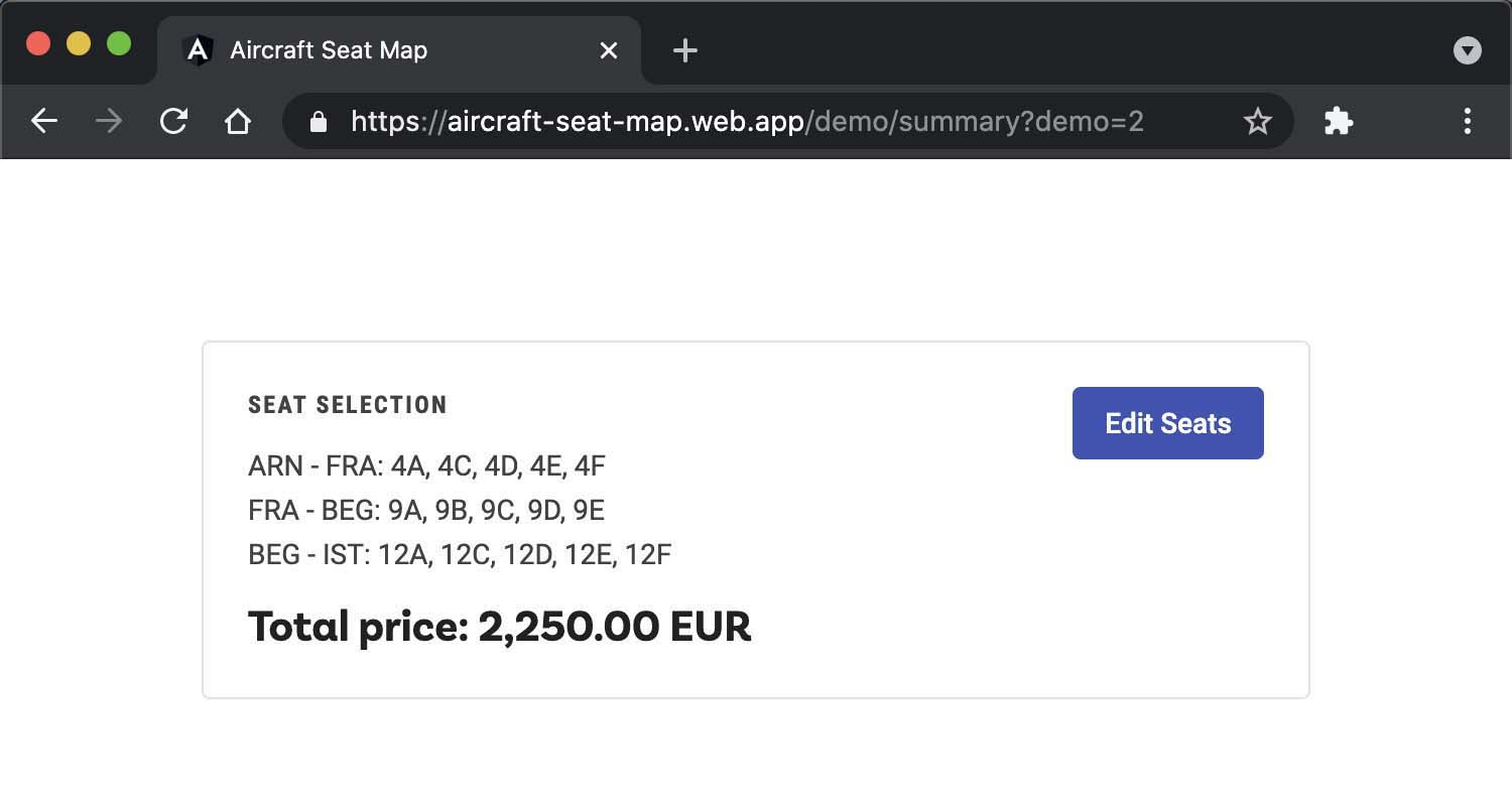 Aircraft Seat Map Demo Example - Last Step