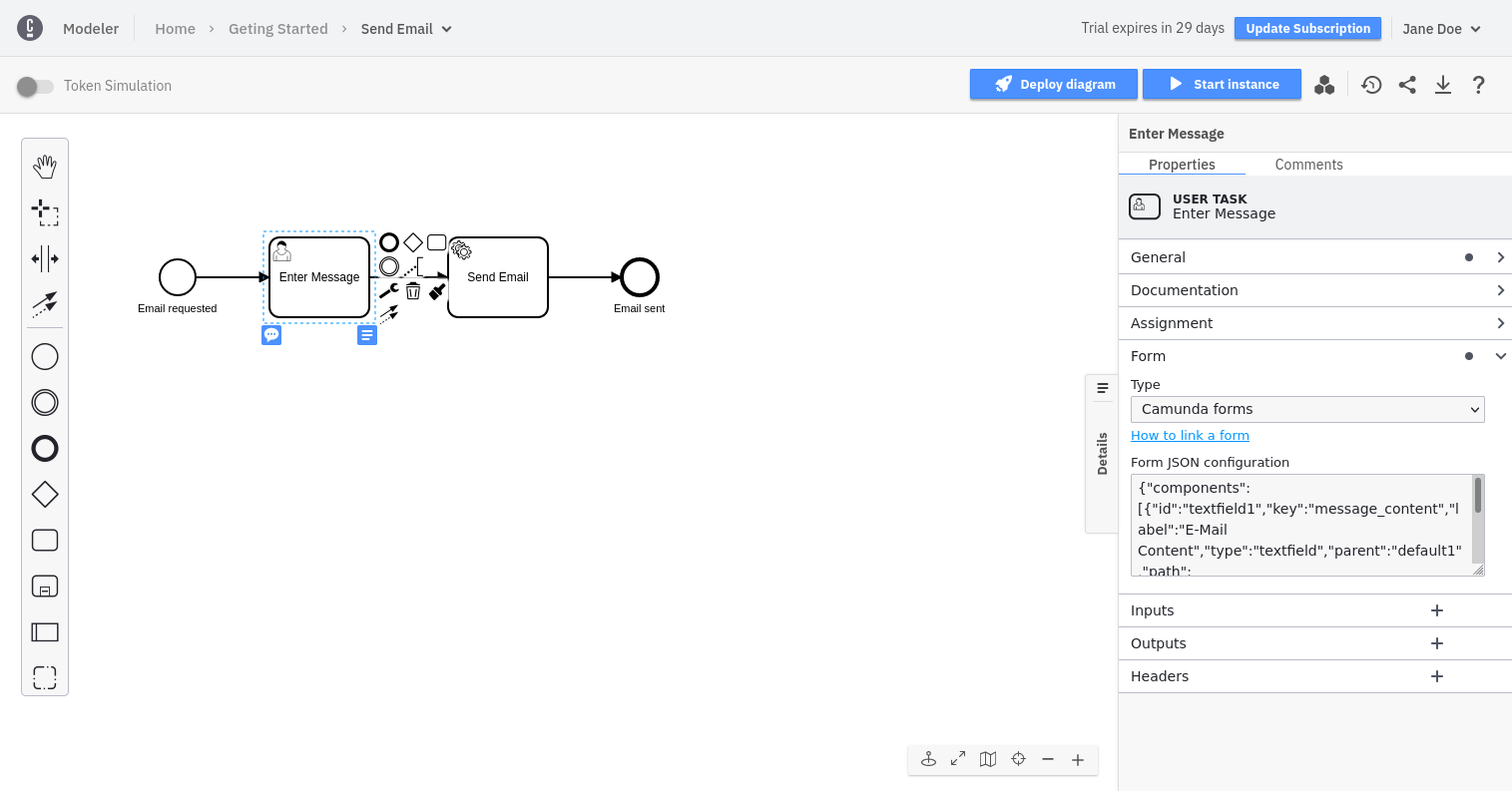 Configure user task form