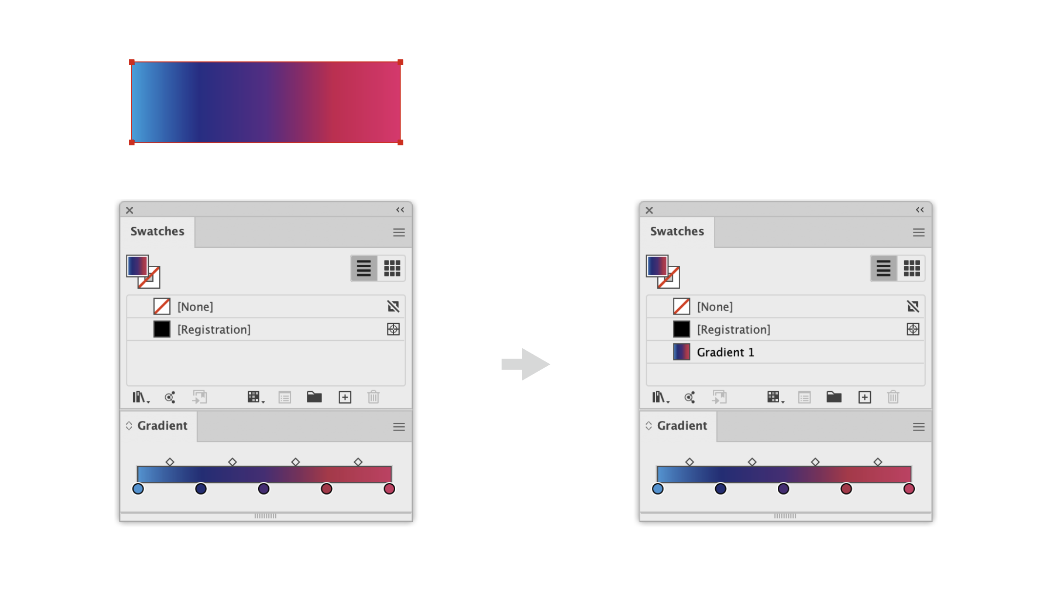 Add Selected Gradients To Swatch